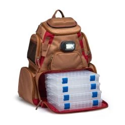 Ice Strong Outdoors Vexan Fishing Backpack Tackle Box W/Removable LED Light & 4X 3600 Tackle Trays