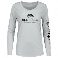 Reef & Reel Women's Floating Fish Big Logo Performance LS Shirt Fancy-Ladies Only!
